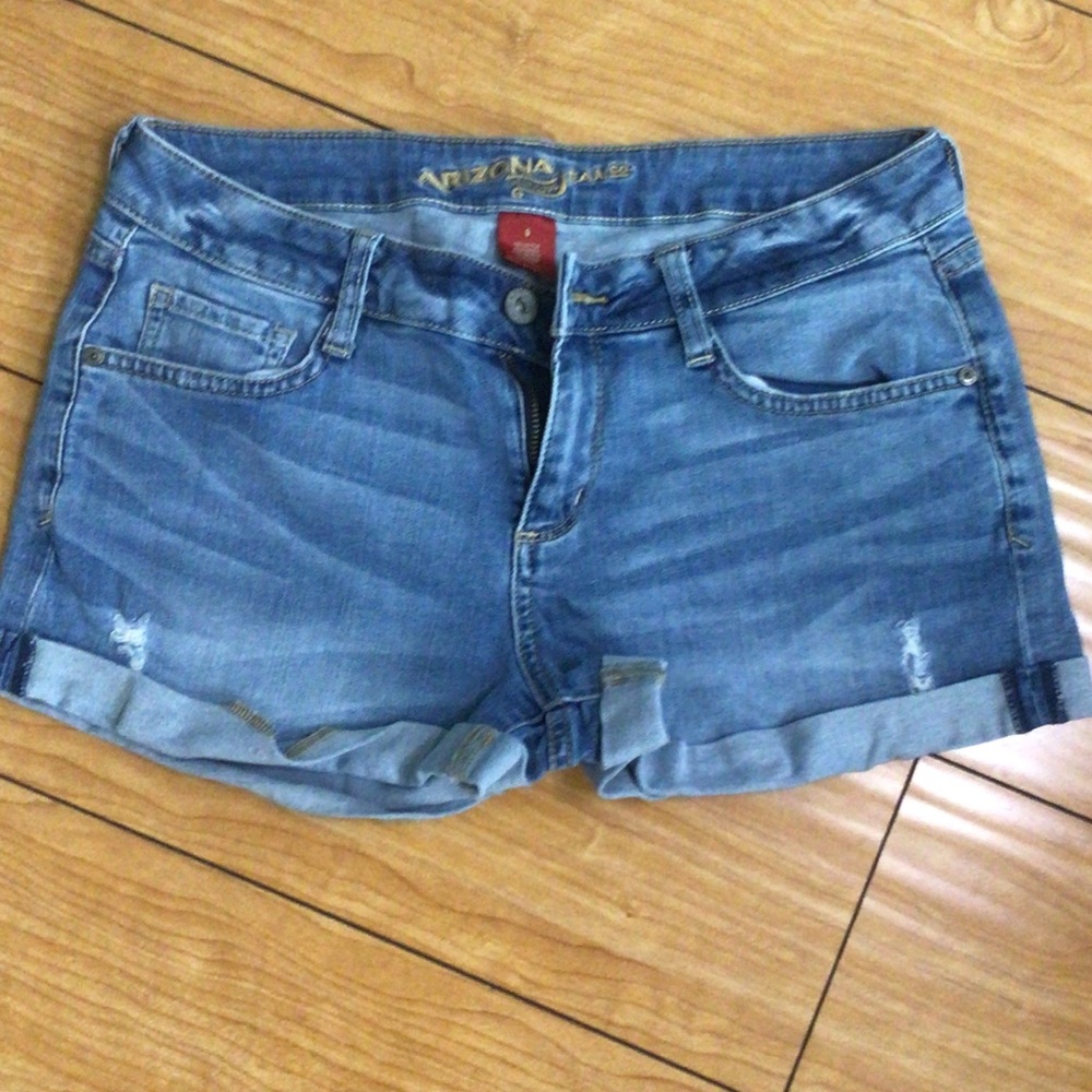 Arizona Jean Company Light Blue Rolled-Hem Denim Shorts